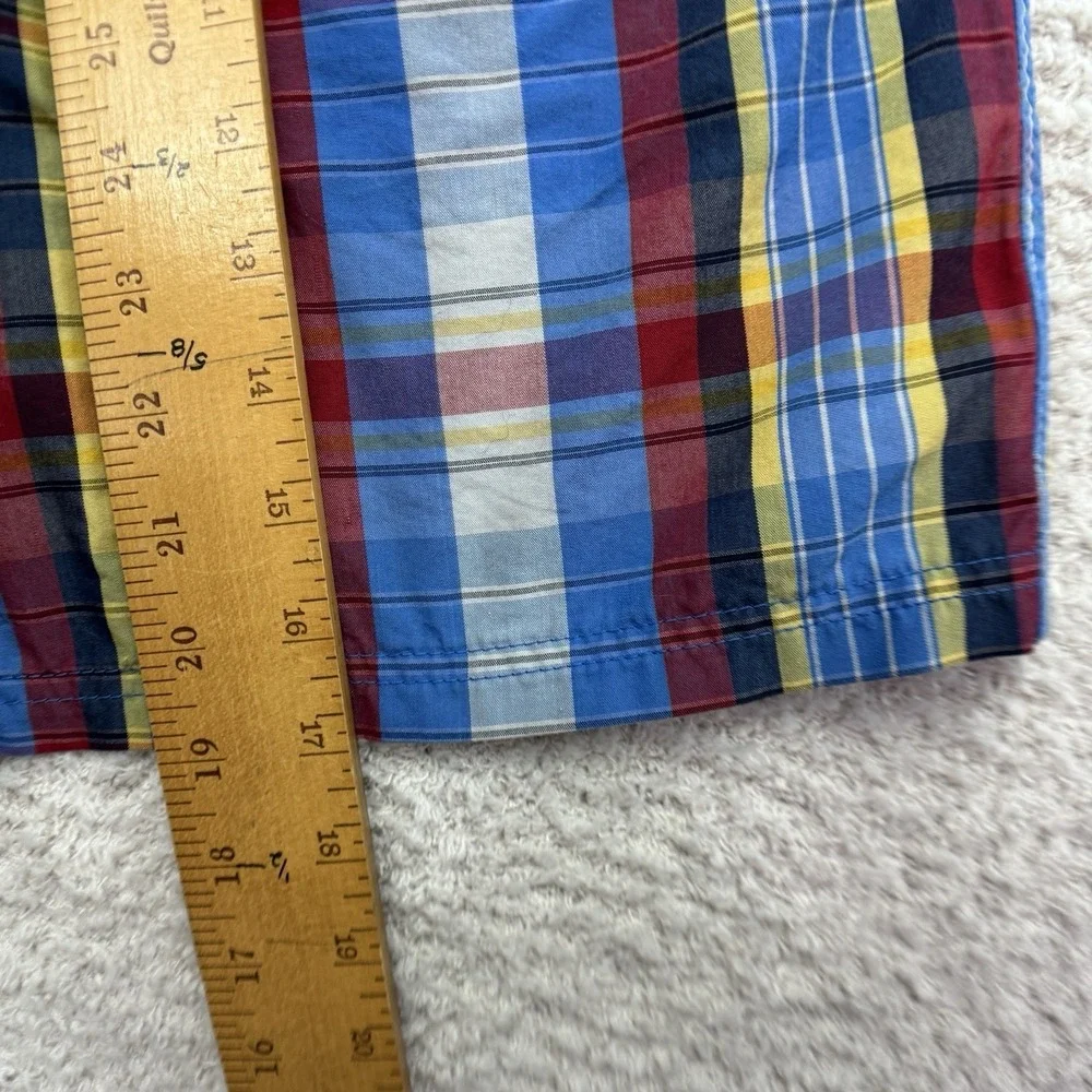 Blue Harbour Swim Trunks Mens XL (39-41) Red Plaid Lined 6.5